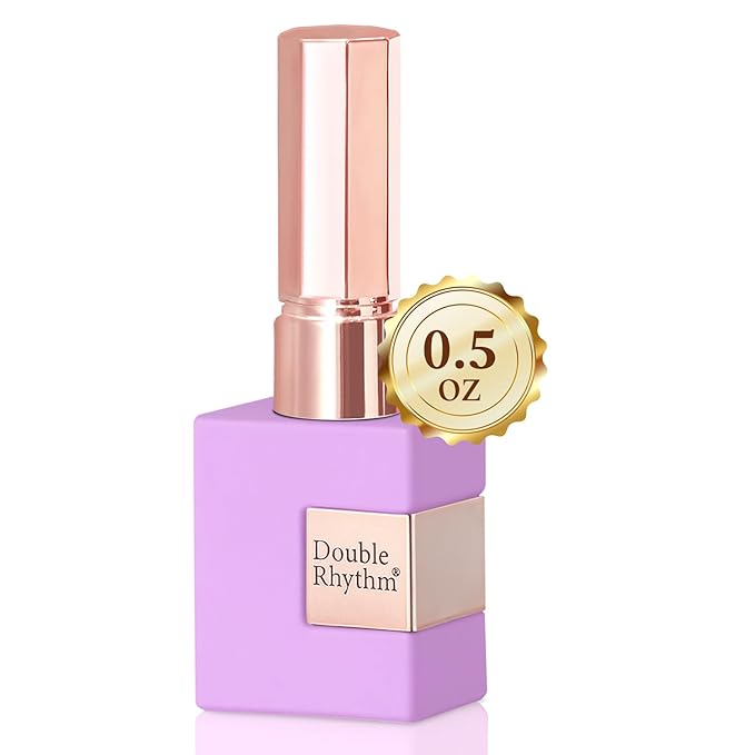 Double Rhythm 0.5 Oz Gel Nail Polish Neutral Natural Same Color Same Bottle Translucent Light Milky Pastel 15ML Manicure French Design Art DIY at Home (Violet-A1589)