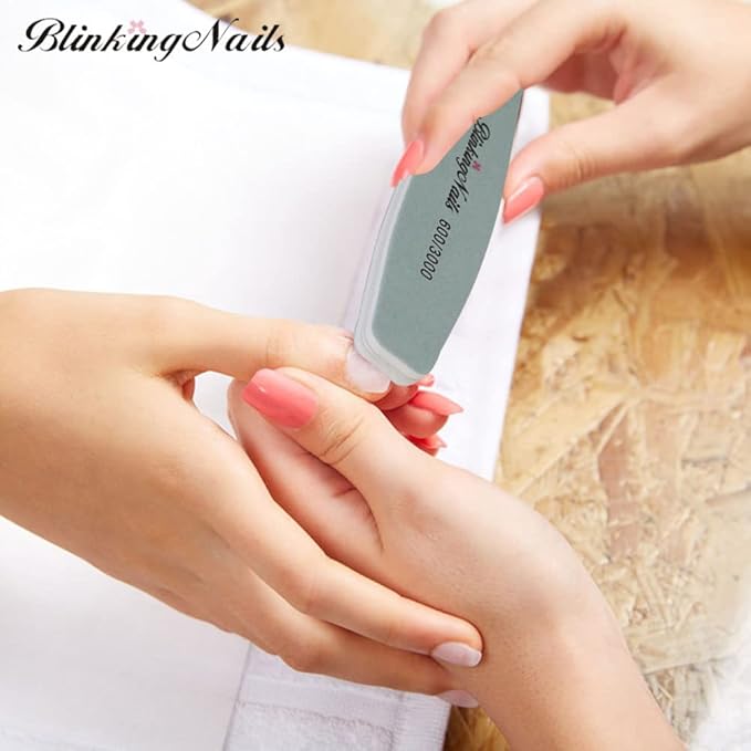 Nail Buffer Block - Natural & Acrylic Nails Buffer & Shine Kit - 600 & 3000 Grit - 10 Pcs