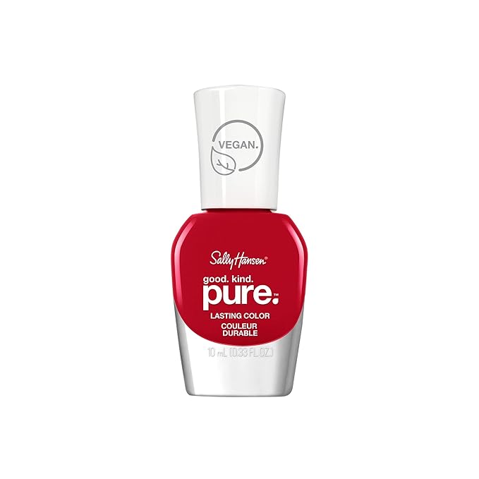 Sally Hansen Good. Kind. Pure. Nail Polish | Plant-Based, Vegan, 16-Free Formula | Opaque, Shiny | 305 Natural Red | Warm Red Nail Color