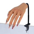 Silicone Practice Hand for Acrylic Nails, Mannequin Hands for Nails Practice with Adjustable Bracket, Life Size Fake Hand for DIY Nails/Nail Art Beginners/Nail Salon Artists