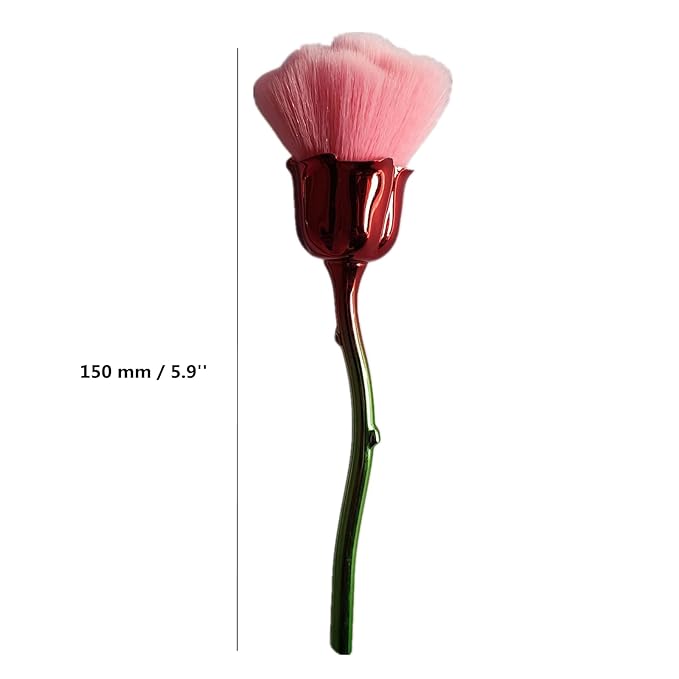 TANG SONG 4 PCS Rose Nail Art Powder Dust Removal Brush Nail Dust Brush Soft Nail Dust Cleaning Brush for Nail Salon and Household (Mixed-Color)