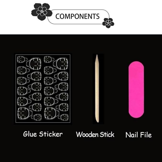 Easter Press on Nails - Short Square Fake Nails with Black Rabbit | Pink Flower Designs False Nails Press ons Reusable Full Cover Stick on Nails Easter Nails for Women Manicure 24Pcs
