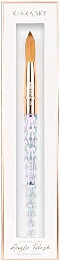 Kiara Sky Acrylic Brush #16 - Clear | 100% Pure Kolinsky | Crystal Cut Handle and Acetone Resistant