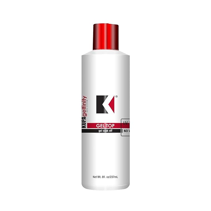 KUPA GelFinity - Soak Off Gel - Top Coat Glossy Finish (No-Wipe) 8.0 Fl Oz