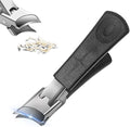 Wide Jaw Opening Anti-Splash Slanted Nail Clipper, Toenail Clippers for Thick Toenails, Ingrown Nail Clippers, Wide Jaw Slanted Toe Nail Clippers for Seniors Men Women (Black)