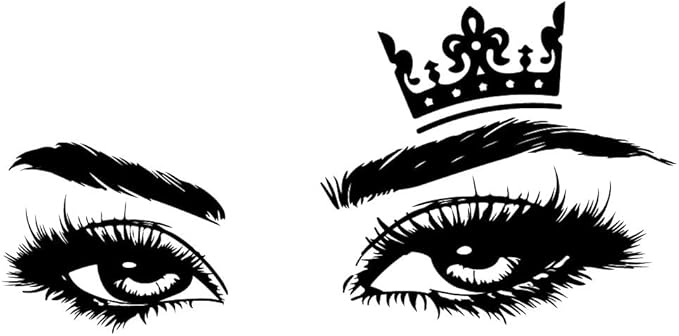 SUPERDANT Brows and Eyes Wall Stickers Crown Vinyl Wall Decals Living Room Art Wallpaper Beauty Salon DIY Decoration Print for Beauty Shop Girls' Room Livingroom Bedroom Decoration