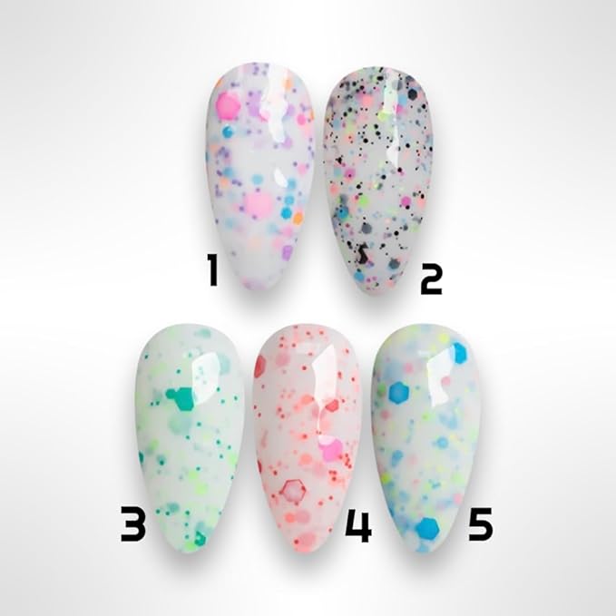 Vanzeig's Tutti-Frutti UV Base GEL Nail Polish 5 Color Set w/Nail Tools