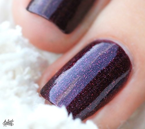 ILNP Black Orchid - Deep Burgundy Holographic Nail Polish, Chip Resistant, Non-Toxic, Vegan, Cruelty Free, 12ml