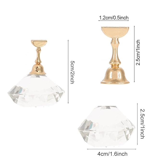 Nail Tips Stand Holder, Magnetic Alloy Nail Art Display Tip Stand Base for Salon DIY and Practice Manicure Tools DIY Manicure Nail Art Display Stand (White)