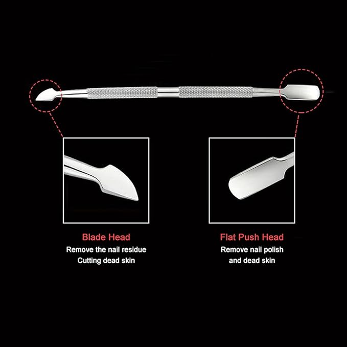 6PCS Cuticle Pusher Set, Stainless Steel Cuticle Remover Kit, Cutter and Trimmer Manicure and Pedicure Tools for Fingernail and Toenails