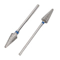 Tungsten Tapered Nail Drill Bit 2pcs, Long Lasting Cone Nail Art Grinding Heads Smooth Shaping, Electric Drill File Removal, for Manicure Pedicure Tool