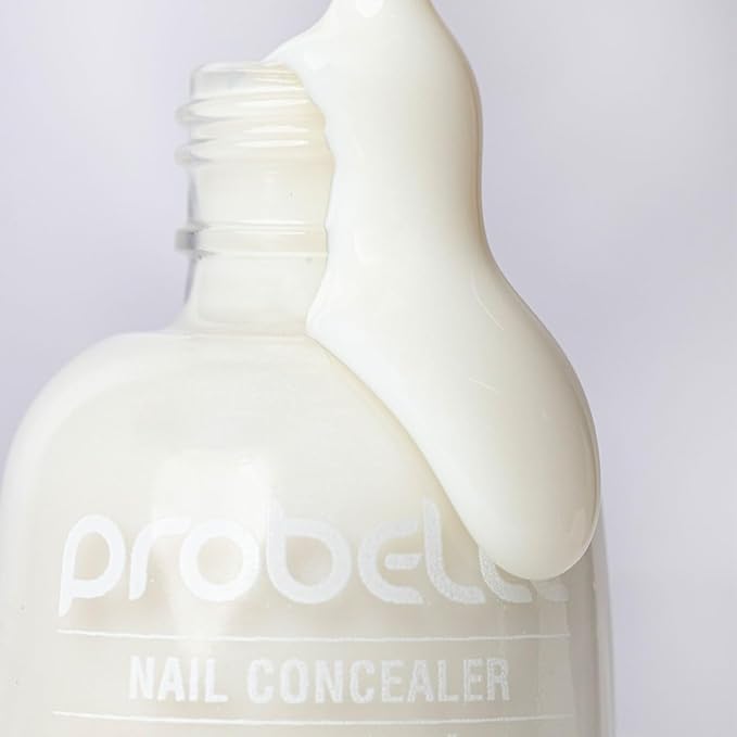 Probelle Illuminating Nail Concealer, Sheer Long Lasting Brightening Nail Polish for yellowing discolored nails, perfect finish for damaged nails with imperfections, Vegan, Gluten Free, Moonlight Glow