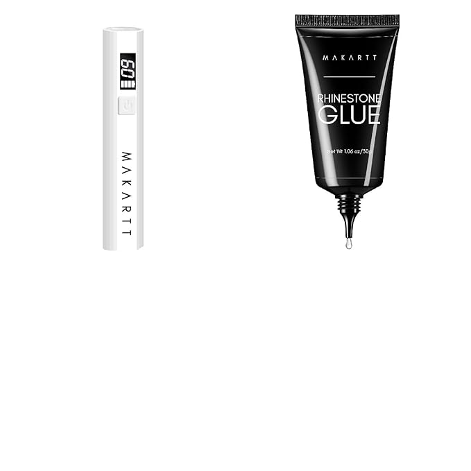 Makartt Nail Rhinestone Glue for Nails Bundle with Makartt UV Light for Gel Nails: Handheld Mini UV LED Nail Lamp Portable Lumière Nail Dryer for Curing Gel Polish Nail Glue Rechargeable USB