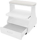 Pedicure Foot Rest, Manicure Foot Rest w/Wheels, Upgrade Widen Footrest Pedicure Foot Stool Stand, Portable Foot Bath Spa Cart Foot Massage Station Footrest, Home Beauty Salon Nail Foot Trolley Cart