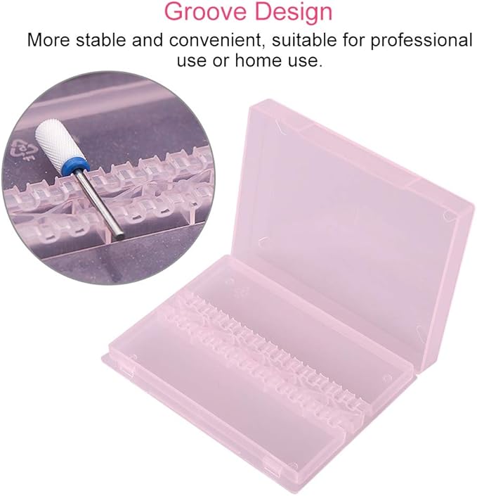 Semme Nail Bit Case,Nail Drill Box,Portable 14 Holes Nail Drill Display Box Nail Art Polishing Grinding Drill Bit Holder Storage Box()