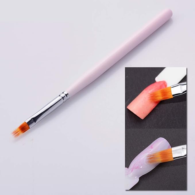 1Pc Nails Art Brush Pattern Phototherapy Acrylic UV Gel Extension Builder Gradual Color Blooming Nail Drawing Pen Soft Gradient Pink Red Black Drawing Painting Ombre Nails Art Pen