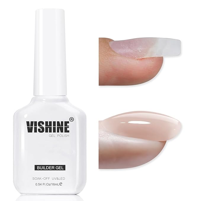 Vishine Builder Gel For Nails, 8-in-1 Beige Nude Nail Builder Strengthener Gel Jelly Extension Thickening Base gel In A Bottle E051