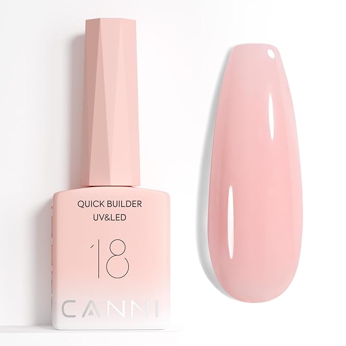 CANNI Quick Nail Builder Gel for Nails – 9ML Soft Pink Soak-Off Nail Strengthening Gel for Apex Building DIY UV LED Manicure