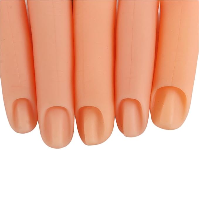 5Pcs Silicone Practice Fingers,Fake Nail Training Finger Soft Realistic Joint Nail Practice Fingers Manicure False Fingers for Hand Nail Art Training Display Tools