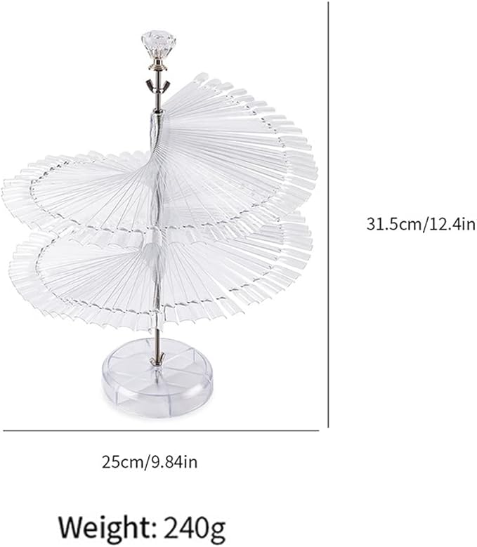 120 Colors Nail Tips Display Stand, DIY Nail Art Showing Shelf with Number Posted, Gel Nail Color Card Spiral Fan-shaped Nail Art Polish Practice Display Tips (White,Oval)