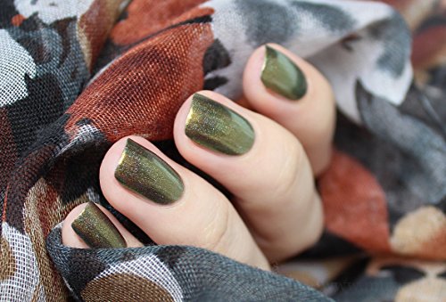 ILNP Bishop (H) - Gold, Olive Green, Greyish Blue Color Shifting Holographic Nail Polish