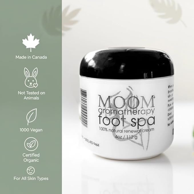 MOOM Foot Spa Cream – 100% Natural Foot Renewal, foot cream infused with Essential Oils for Soft, Smooth Feet, Aromatherapy Moisturizer for Dry, Cracked Heels,Feet,Knees,Elbows,Hands