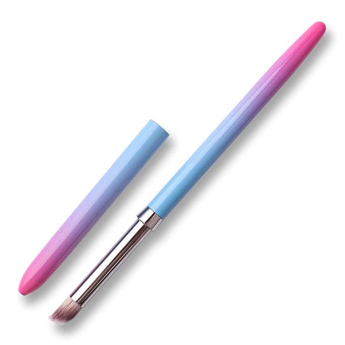 SILPECWEE 1Pc UV Gel Nail Ombre Brush Kolinsky Alloy Handle Nylon Hair Nail Art Gradient Painting Drawing Pen Manicure Brush Tools