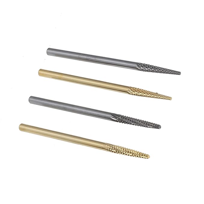 Nail Art Drill Bits Set, Reliable Strength Tungsten Steel Quickly Shaping Nail Grinding Heads Remove Nail Glue 4pcs for Nail Salon