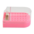 Nail Drill Bit Holder,Nail Drill Bit Display Box Plastic 30 Holes Transparent Portable Nail Drill Bit Holder with Cleaning Brush ()