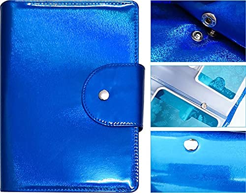 50 Slots Image Stamper Plate Collection Nail Art Stamp Plate Stamping Plates Cases Stamp Nail Template Organzier for 6.0x12.0cm and 9.5X14.5CM Nail Art Plates(Dark Blue)
