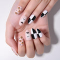 Cute Halloween Press on Nails Short Almond with 3D Ghost Pumpkin Design, Nude Pink Glossy Artificial Acrylic Fake Nails Reusable with Kit, Perfectly Fit Full Cover Stick on False Nail for Women Girl
