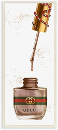 Stupell Industries Makeup Nail Polish Brush Brown Fashion Design Wall Plaque, Multi-Color