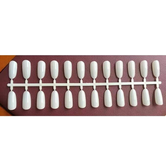 240Pcs White Full Cover False Nail Tips Nail Display Sticks Art Practice Tool for Salon Polish Color Sample and Teaching