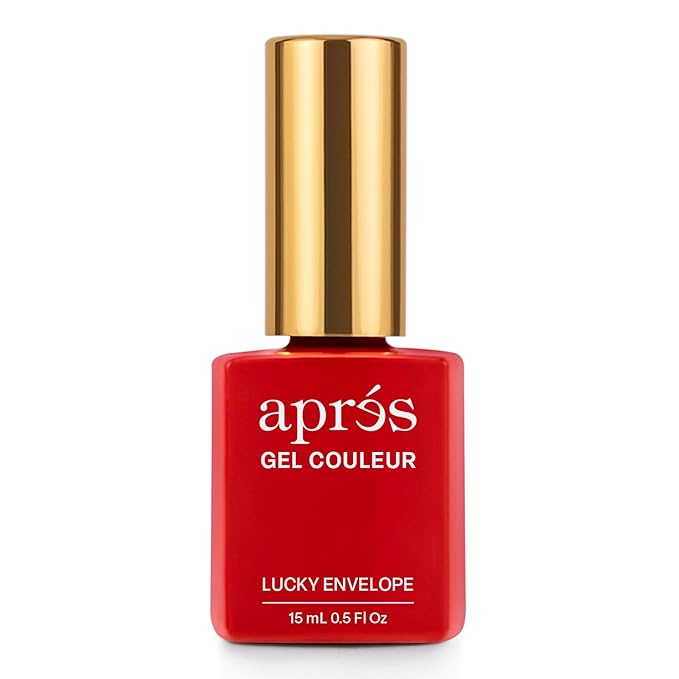 APRÉS Gel Couleur Trio Set - Gel Color, Base Coat, Non-Wipe Top Coat (15ml), Nail Polish Bundle (Lucky Envelope)