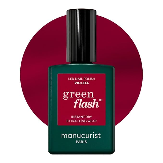 Manucurist Green Flash LED Pinky Purple Gel Nail Polish Violeta - Vegan, 12-Free, Plant-Based - Strengthens and Protects the Nail - Gel Polish - Made in France - 0.5 fl oz
