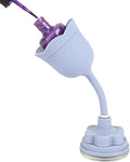 Nail Polish Bottle Holder, Rose-Shaped with 360° Rotating Stem, Tilted for No-Spill, Strong Suction Cup, All-Bottle Fit (Blue)