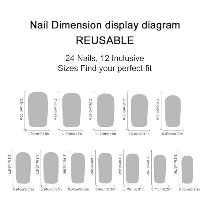 Medium Press on Nails Square - White French Tip Fake Nails with Bow Charms Design - Cute False Nails Press ons - for Women 24 Pcs