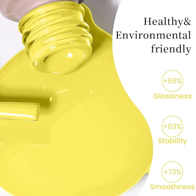 MAYCHAO 15ML Yellow Gel Nail Polish 1Pc Lemon Yellow Gel Polish Soak Off UV LED Nail Polish Nail Art Starter Manicure Salon DIY at Home, 0.5 OZ