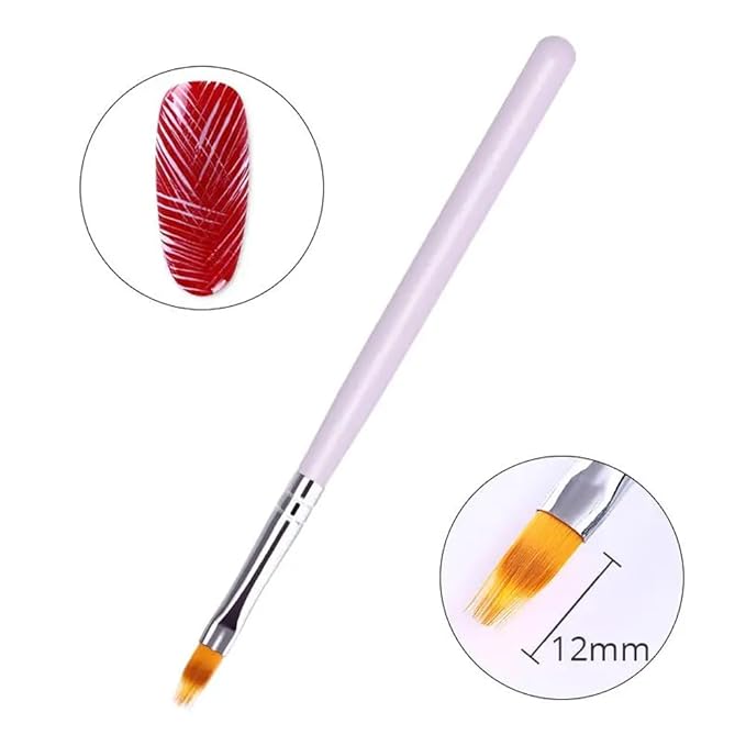 1Pc Nails Art Brush Pattern Phototherapy Acrylic UV Gel Extension Builder Gradual Color Blooming Nail Drawing Pen Soft Gradient Pink Red Black Drawing Painting Ombre Nails Art Pen
