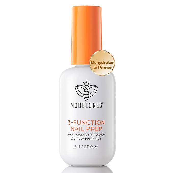 modelones Nail Dehydrator and Primer Base Coat, 3-in-One HEMA-Free Nourishing Prep for Acrylic & Gel Nails, Supports Growth