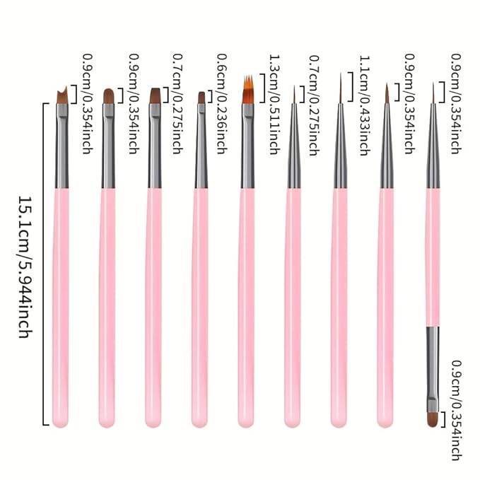 36 PCS Nail Art Tools, Nail Design Kit, Professional Nail Brush Set with Nail Dotting Tools, Gel Polish Painting Brushes & Manicure Accessories for DIY Salon Supply-White