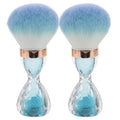FRCOLOR 2Pcs Nail Dust Brush Acrylic Nail Art Dust Powder Brush Makeup Blush Brush Clean Up Tools Nail Art Brush Sky-blue