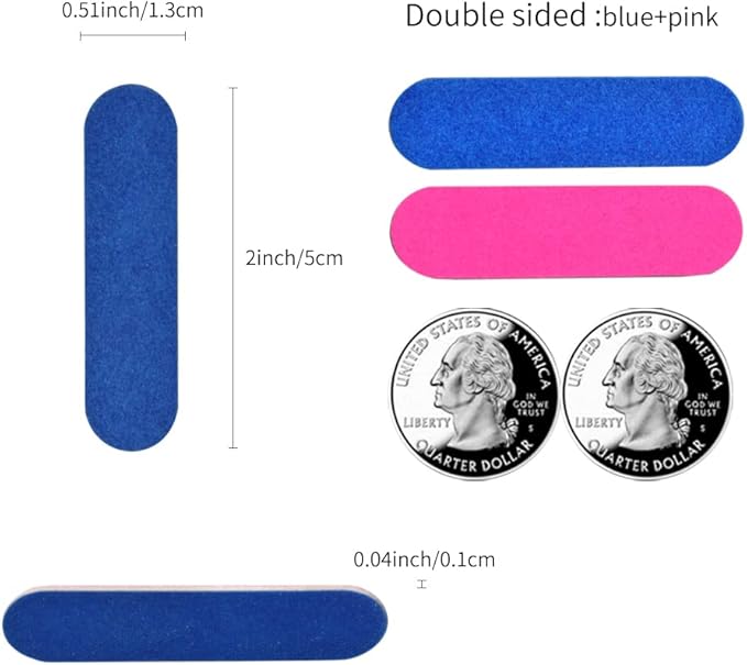 Mini Nail File Bulk 300Pcs (180/240 Grit), Disposable Nail Files Double Sided Emery Boards Home or Professional Manicure Tools(Blue and Pink)