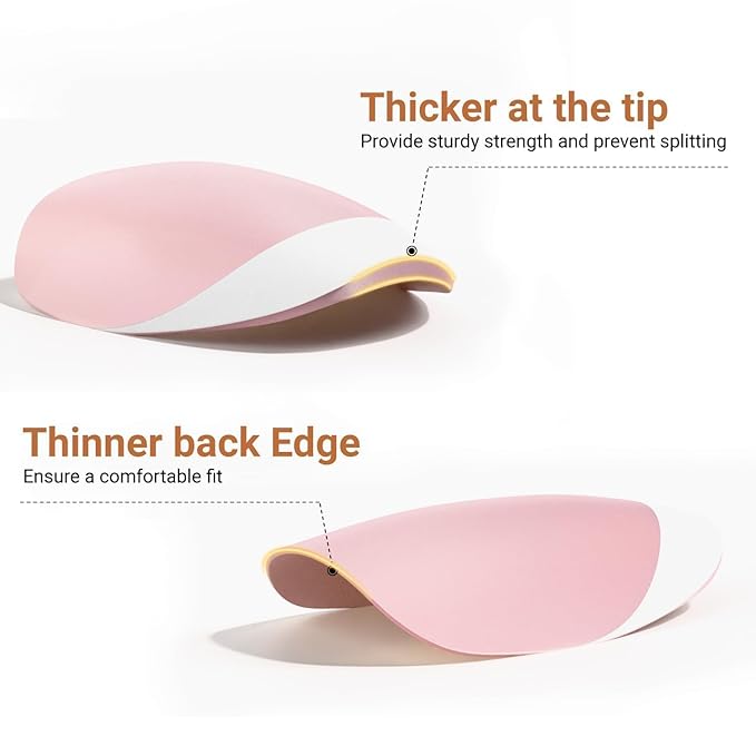 Gel French Tip Nails Short Almond French Tip Press on Nails SXVME White French Nail Tips 300Pcs Pre-applied Tip Primer Natural Pink Fake Nails Extensions Gel Nail Kit for Women Girls DIY