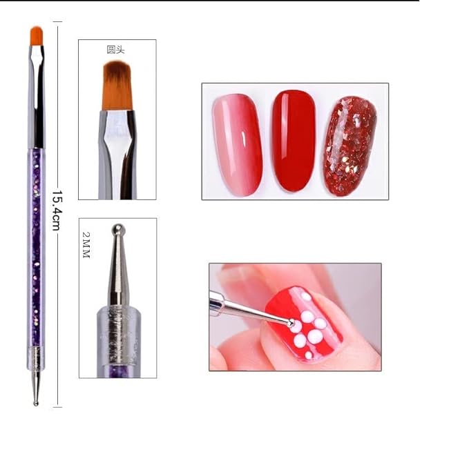 HIGHROCK Nail Art Liner Brushes Pens Dual-Ended Nail Art Point Drill Drawing Brush Pen Manicure Tool Nail Art Design Dotting Pen Tools (5PC)