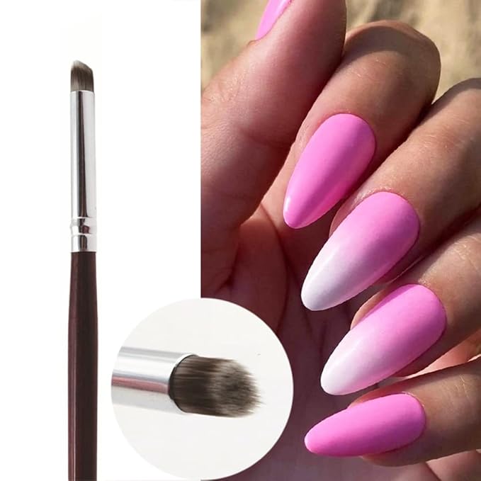 1 Pc Nail Brushes for Nail Art Professional Nail Art Brush/Manicure Gel Polish Brush/Gradual Color Blooming Nail Drawing Pen Nail Design Brushes (A)