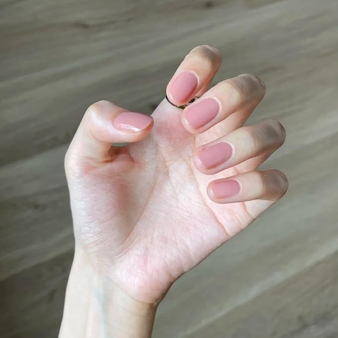 DANNI & TONI Semi Cured Gel Nail Strips (Sweet Pink) Gel Nail Wraps Solid Color 28 Stickers