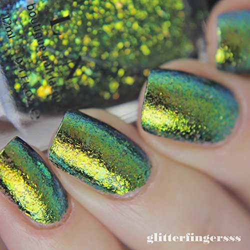 ILNP Open Fields - Grass Green, Yellow, Blue Ultra Chrome Color Shifting Flakie Nail Polish