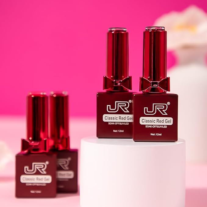 JR 12pcs 12ml Deep Red Gel Polish Set Includes Cat Eye Nail Polish Gel Glitter Pearl Gel Nail Polish Kit Salon-Quality Long-Lasting, Chip-Resistant Gel Polish Set for Nail Salon DIY&Professionals