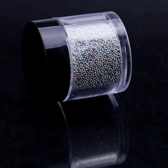 Nail Art 3D Caviar Beads Mini Metal Ball Gold, Silver, Rose Gold, Gun Black (15G, 15000 Pieces) Steel Beads Decoration Accessories